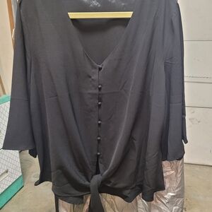 Elegant Black Button-Down Women's Top